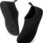 سكاي-تاتش حذاء مائي للنساء والرجال، حذاء للشاطئ في الهواء الطلق والسباحة والجوارب المائية، حذاء سريع الجفاف للغطس وركوب الامواج واليوغا وحمام السباحة، حذاء مائي مقاس 34-45، اسود