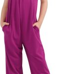 جورليا سالوبيت قصير كاجوال بدون اكمام وسروال بقصة مستقيمة وارجل واسعة للبنات بعمر 4-14 سنة