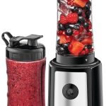 خلاط رياضي من بلاك اند ديكر، 300 واط، 6 قطع مع زجاجات رياضية 500 مل و300 مل خالية من البيسفينول ايه، سرعة تربو 21500 دورة في الدقيقة، شفرات من الستانلس ستيل للثلج والفواكه المجمدة، اسود - SBX300-B5