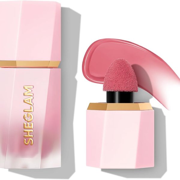 SHEGLAM Makeup - Color Bloom Liquid Blush Matte Finish - Long-wearing Waterproof Gel-Cream Blush with Sponge Tip Applicator (Love Cake), 5.2 grams, 1.0 count, 1