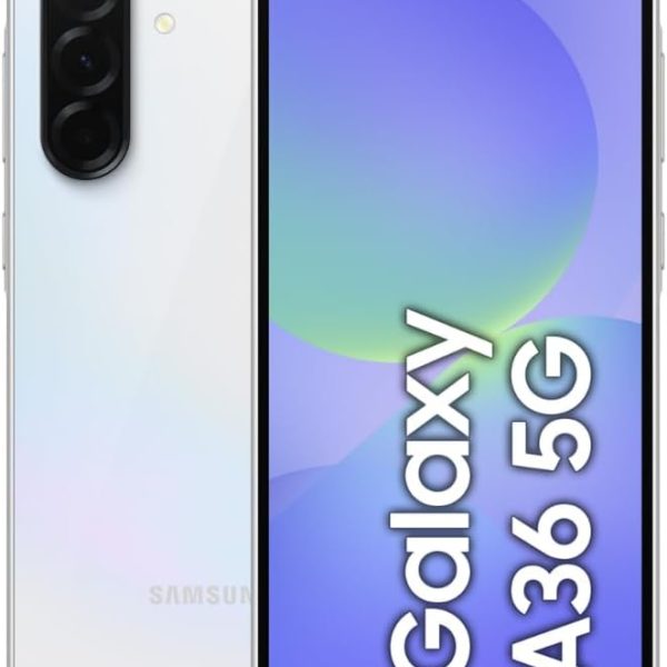 سامسونج هاتف ذكي جالكسي ايه 36 الجيل الخامس 5G، ذاكرة تخزين 256GB، ذاكرة RAM 8GB، ابيض رائع، 6 تحديثات لنظام التشغيل، شاشة كبيرة، معالج ثماني النواة (اصدار الامارات العربية المتحدة)