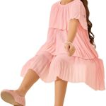 فستان للبنات من ستايلي بطبقات وفتحة خلفية وبكسر