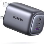 يوجرين شاحن USB C 65 واط قابل للطي بـ3 منافذ GaN للابتوب من نيكسود، شاحن سريع متوافق مع ماك بوك برو/اير، اتش بي/ديل، ايباد برو/اير، ايفون 16، جالكسي اس 25 الترا/اس 24 الترا الخ