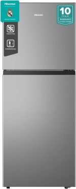 Hisense HTM55203D2, 264 Litres Gross, Top Mount Refrigerator, No Frost Technology, Big Door Balcony, LED Interior Light, Multi Air Flow, 90°Door Design, Silver