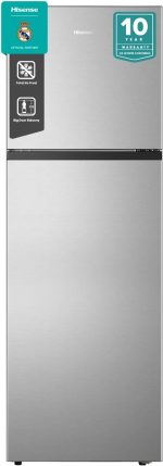 ثلاجة Hisense HTM55250D2 من هايسنس، 328 لتر، تقنية نو فروست، باب شرفة، باب كبير، بدون تجميد، ضوء داخلي LED، فلتر مزيل للروائح، تدفق هواء متعدد، تصميم باب 90 درجة، فضي، ضمان لمدة عام