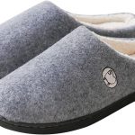 دي اس اف اف دي شبشب منزلي من الميموري فوم للرجال بمقدمة كاملة ناعم مانع للانزلاق ومريح للتدفئة في الاماكن المغلقة وغرفة النوم والاماكن الخارجية، لون رمادي، مقاس 42/43EU