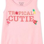 ذا تشيلدرنز بليس تيشرت برتفلي فلورز للبنات مقاس M