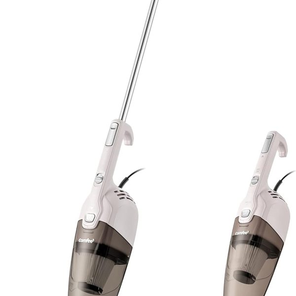 COMFEE ' Vacuum Cleaner 2 in 1 Handheld Stick Cleaner 5M Long Cord Lightweight Powerful 600W 16000Pa Suction 0.5L Large Capacity Excellent Central Filtration System for Car Home Kitchen Hair- White