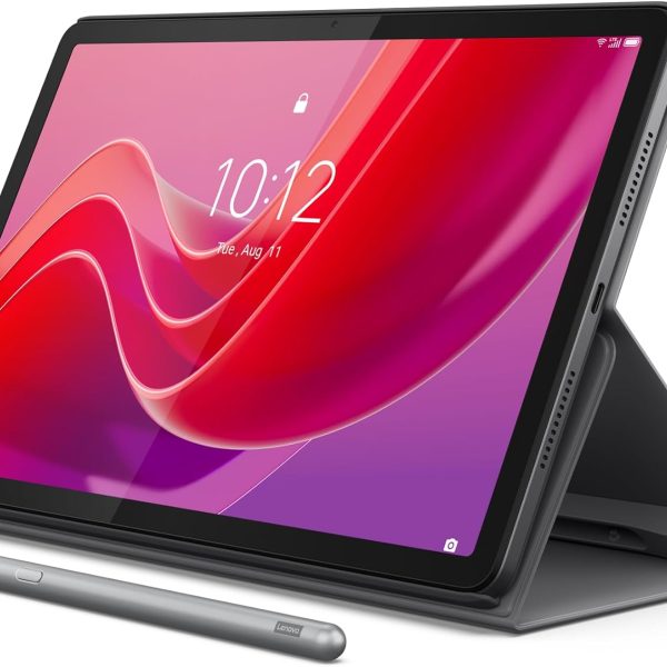 لينوفو تاب M11 بشاشة FHD 11 انش WUXGA مضادة لبصمات الاصابع 90Hz مع معالج ميديا تيك هيليو G88 2GHz وذاكرة RAM 8GB وذاكرة تخزين 128GB قابلة للتوسيع وقابلة للتوسيع، فوليو + قلم متضمن، اندرويد 13، رمادي