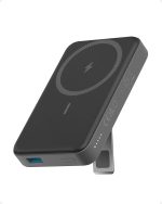 باور بانك مغناطيسي 633 من انكر (ماج جو)، شاحن لاسلكي مغناطيسي قابل للطي 10000mAh، توصيل طاقة USB نوع سي 20 واط لايفون 16/16 برو/ 16 برو ماكس، ايفون 15/14/13/12 (اسود)
