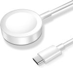اكس اي دبليو اكس اي كيبل شحن مغناطيسي لشاحن ساعة ابل، [منفذ USB C] كيبل شاحن لاسلكي متوافق مع سلسلة اي ووتش الترا 2/الترا/8/7/6/SE/SE2/5/4/3/2 [3.3 قدم/1 متر]، ابيض