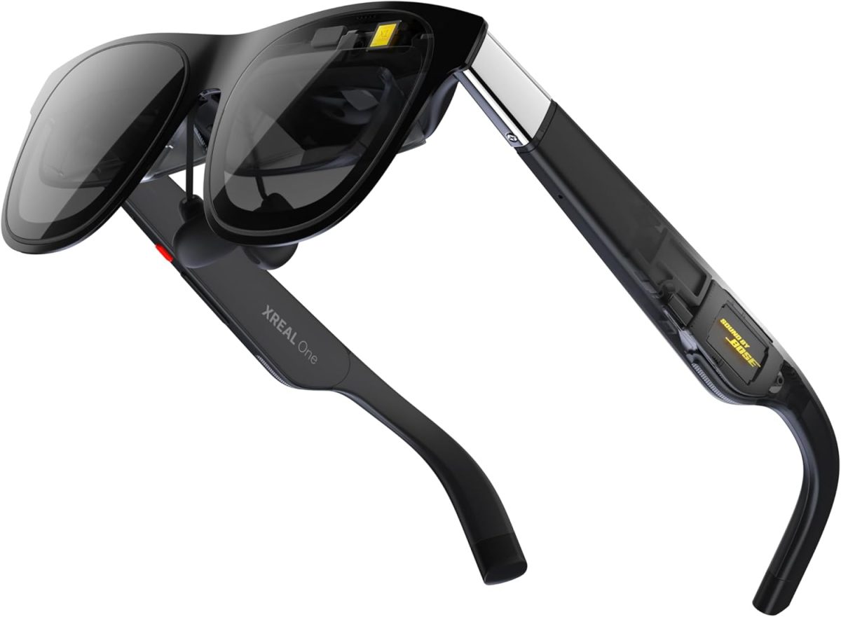 XREAL One AR Glasses with X1 Chip, Native 3 DoF, 147" 50°FOV 120Hz HD Display, Renowned Audio, 3 Adjustable Lens Transparency, Compatible with iPhone 16/15, Steam Deck, ROG, Mac, PC, Android & iOS