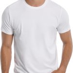 بايونير كامب تي شيرت رجالي من الخيزران فائق النعومة بلون ابيض سادة للرجال برقبة دائرية ضيقة كاجوال