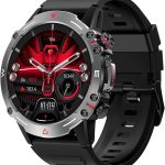 ساعة ذكية هالك من ارمفيت مع شاشة اموليد تعمل دائما للرجال، ساعة لياقة بدنية مقاومة للماء مع مراقب نوم القلب لاجهزة اندرويد واي او اس (اسود)