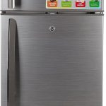 ثلاجة 200 لتر سعة صافية 130 لتر، ثلاجة اذابة الثلج بباب مزدوج مع مقبض مقبض ولمسة نهائية فضية وعجلة امامية قابلة للتعديل وتبريد سريع وجهد منخفض - 90 لتر/فريزر - سعة 40 لتر GRF2209SXE فضي