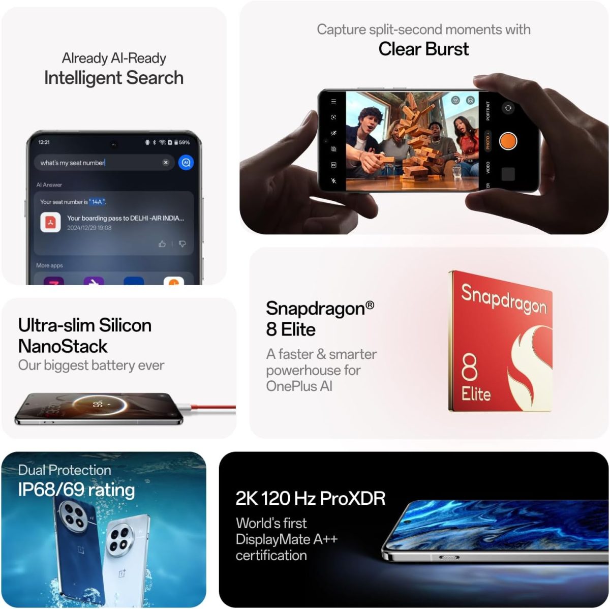 ⁦ون بلس 13 | اكثر ذكاءً مع ون بلس AI (ذاكرة RAM 16GB، تخزين 512GB، ميدنايت اوشن) النسخة الهندية⁩ - الصورة ⁦5⁩