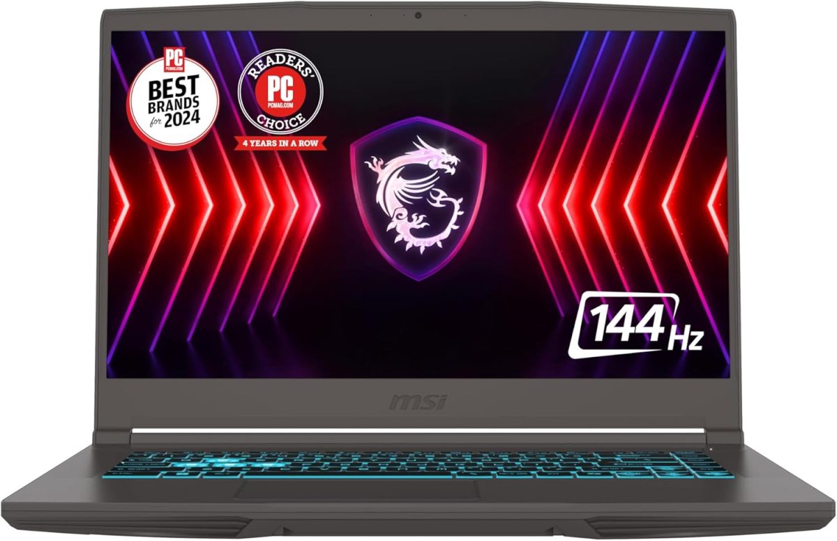 MSI لابتوب العاب رفيع 15 15.6 انش 144Hz FHD، انتل كور i5-13420H، انفيديا جيفورس RTX 2050، 16GB DDR5، 512GB NVMe SSD، كولر بوست 5، ويندوز 11: اسود B13UCX-2040US