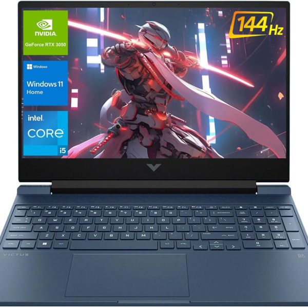 HP لابتوب العاب فيكتوس 15.6 i5 بشاشة FHD 15.6 انش 1920×1080 144Hz ومعالج انتل كور i5-12450H وبطاقة انفيديا جيفورس RTX 3050 وذاكرة RAM 32GB وSSD 1TB وكيبورد باضاءة خلفية ولوحة لمس وقارئ بطاقات SD