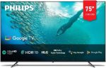 فيليبس تلفزيون جوجل بدقة 4K UHD مقاس 75 بوصة (190 سم) مع صوت دولبي ومعالجة صور متقدمة، موديل 2024 مع ضمان دولي لمدة عام