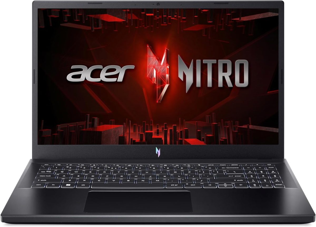 ايسر لابتوب العاب نيترو في بمعالج انتل كور i9-13900H وبطاقة رسومات انفيديا جيفورس RTX 4060 وشاشة 15.6 انش FHD IPS 144Hz وDDR5 16GB وSSD جيل 4 512GB وواي فاي 6 وكيبورد باضاءة خلفية ANV15-51-99DR