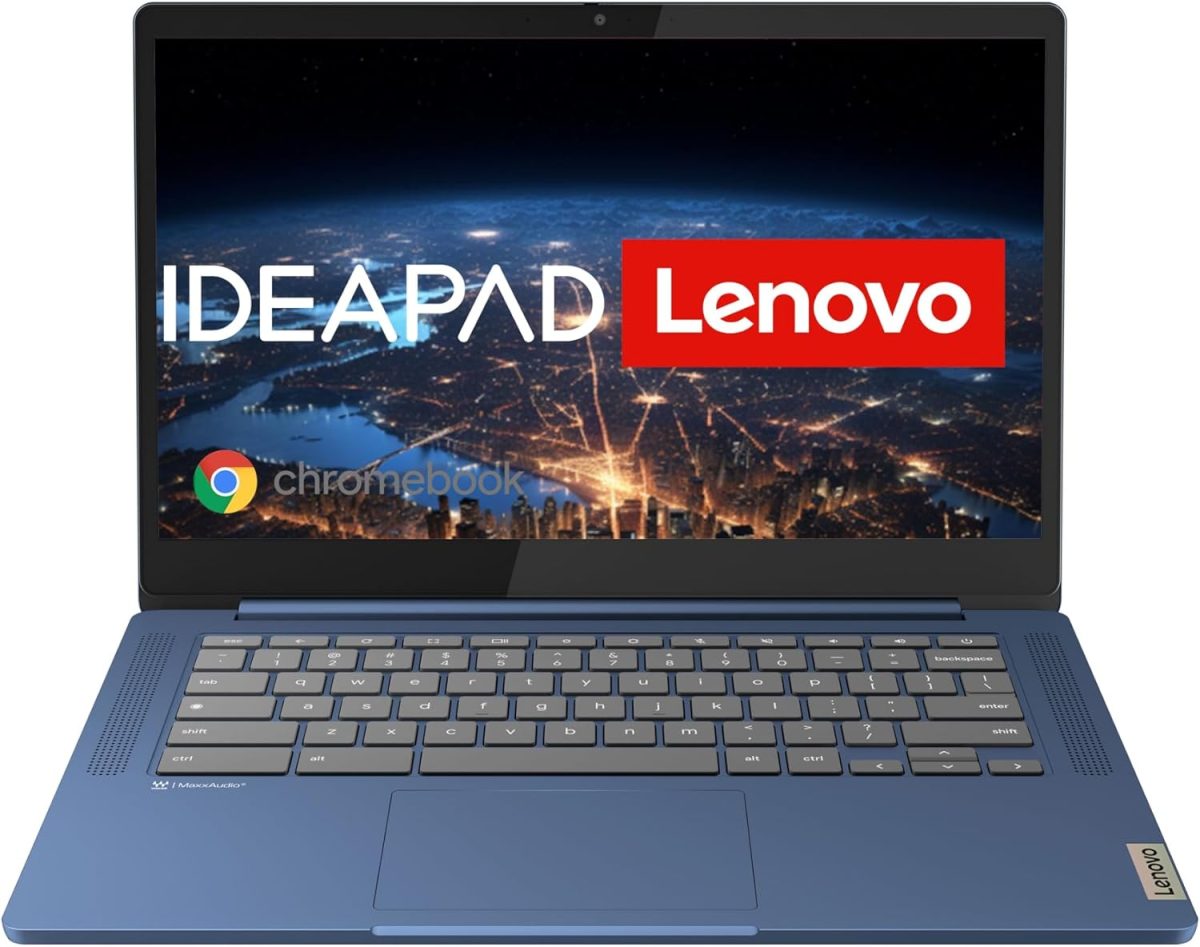 لينوفو كروم بوك ايديا باد سليم 3، شاشة 14 انش FHD | ميديا تيك كومبانيو 520 | 4GB RAM | 64GB SSD | بطاقة عرض مرئي ARM Mali-G52 | نظام تشغيل كروم | QWERTZ | ازرق