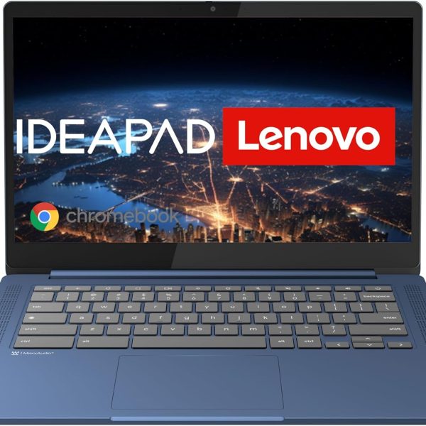 لينوفو كروم بوك ايديا باد سليم 3، شاشة 14 انش FHD | ميديا تيك كومبانيو 520 | 4GB RAM | 64GB SSD | بطاقة عرض مرئي ARM Mali-G52 | نظام تشغيل كروم | QWERTZ | ازرق