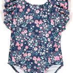 رافل باتس بدلة سباحة مكشكشة للبنات مع عامل حماية من الشمس بعامل حماية من الاشعة فوق البنفسجية 50+