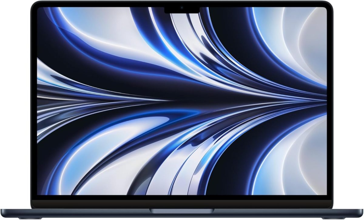 MacBook Air موديل 2022 من Apple (مقاس 13 إنش،شريحة Apple M2 بوحدة معالجة مركزية ثمانية النوى ووحدة معالجة رسومات غرافيك ثمانية النوى،ذاكرة موحدة 16GB‏، قرصSSD سعة 256GB‏)-سماء الليل؛العربية/الإنجليزية
