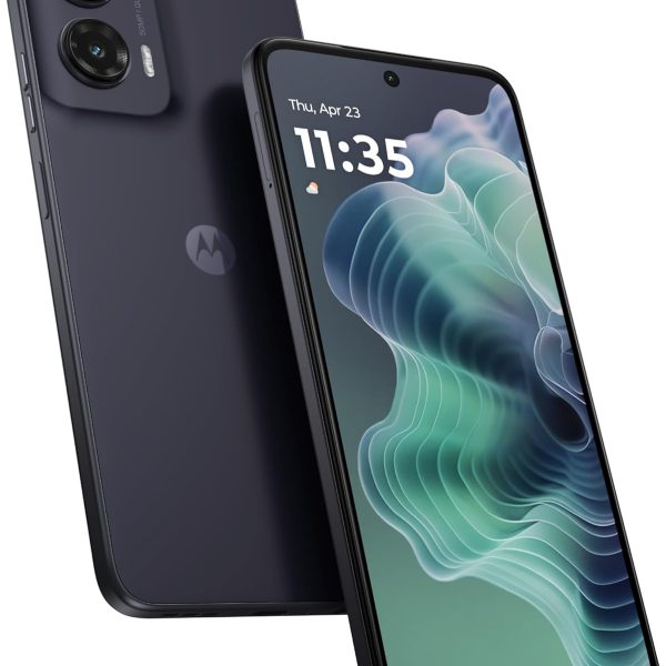 موتورولا G35 5G، ذاكرة RAM 8+16GB، شريحة اتصال PSIM، ذاكرة روم 128GB، يونيسوك T760، شاشة 6.7 انش FHD+ 120Hz، اندرويد 14، اسود ميدنايت