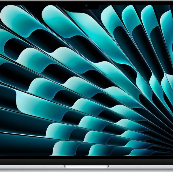 لابتوب ابل ماك بوك اير 2023 مع شريحة ابل M2: شاشة Liquid Retina مقاس 15.3 بوصه، وذاكرة رام سعة 8GB، وقرص SSD سعة 256GB. يعمل مع iPhone وiPad؛ بلون فضي ; عربي/انجليزي
