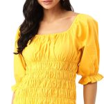 Styleville.in Square Neck Top with Full Smocking Body and Frill End