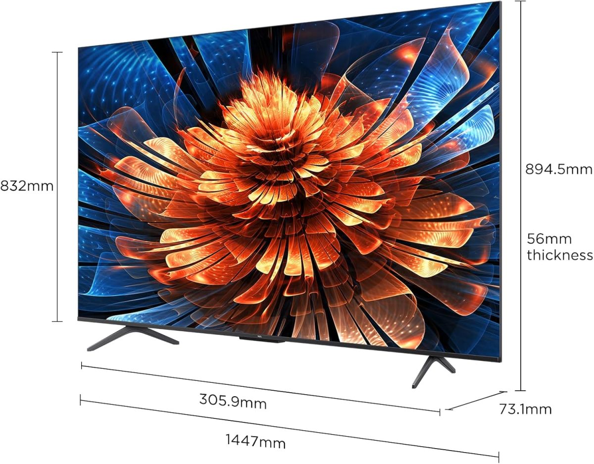 ⁦TCL تلفزيون ذكي 65 بوصة 4K QD-Mini LED ملون كوانتوم كريستال HDR 10+ للالعاب جوجل، معدل تحديث اصلي 144Hz، اونكيو 2.1 هاي فاي، دولبي اتموس، وضع الذكاء الاصطناعي، جيم ماستر-65Q6C (موديل 2025)⁩ - الصورة ⁦3⁩