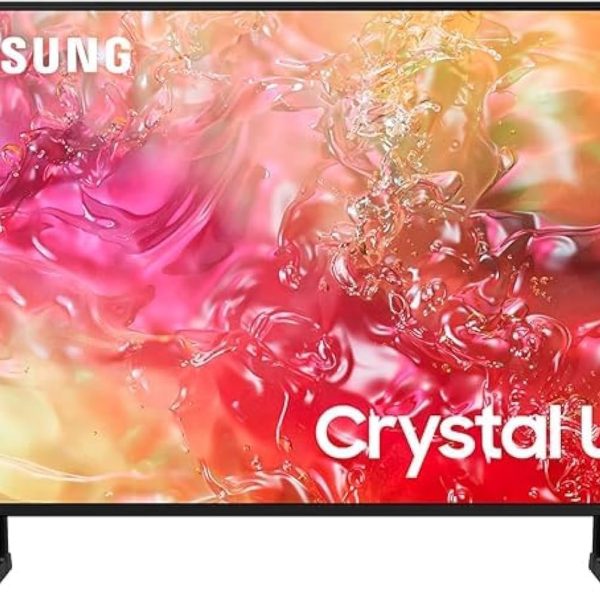 تلفزيون سامسونج 50 بوصة كريستال الترا اتش دي 4 كيه، DU7000، بيور كولور، ترقية 4K، نظام تشغيل سامسونج تايزن، كيو سيمفوني، اسود، موديل UA50DU7000-2024