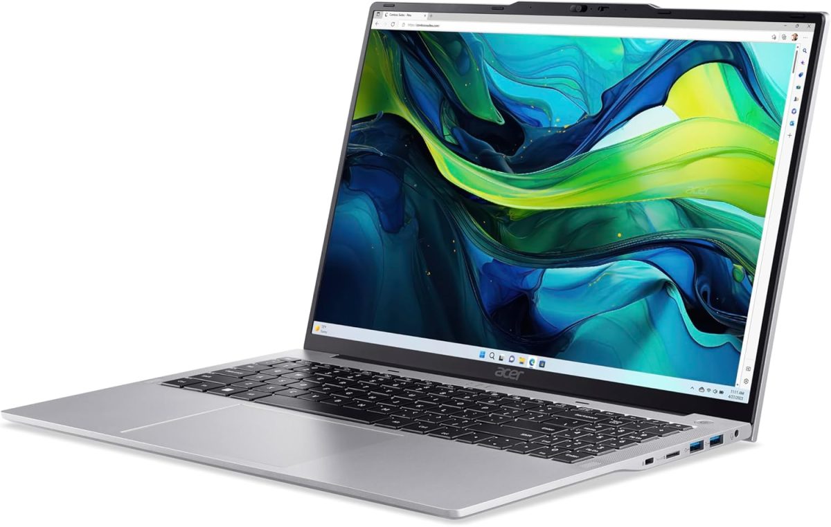 ⁦ايسر لاب توب اسباير لايت AL16 الجيل 13 انتل كور i5-1334U 10 نواة حتى 4.6GHz/16GB DDR5 RAM/512GB SSD/بطاقة رسومات انتل ايرس XE/16 انش WUXGA IPS سليم بيزيل/ويندوز 11 هوم/واي فاي 6/فضي⁩ - الصورة ⁦5⁩