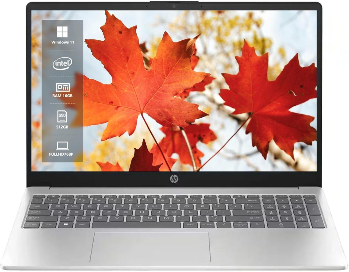 HP لابتوب بشاشة لمس 15.6 انش، انتل كور i5-1235u، ذاكرة 16GB، SSD 512GB، بطاقة رسومات انتل ايريس Xe، واي فاي 6E، ويندوز 11 هوم، مثالي للطلاب والاعمال، فضي طبيعي