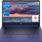 HP لابتوب محمول للطلاب والاعمال بشاشة HD 14 انش ومعالج انتل رباعي النواة N4120 وذاكرة RAM DDR4 16GB وبطاقة الذاكرة اي ام ام سي 64GB واوفيس 365 لمدة عام وكاميرا ويب وقارئ بطاقات SD وHDMI وواي فاي