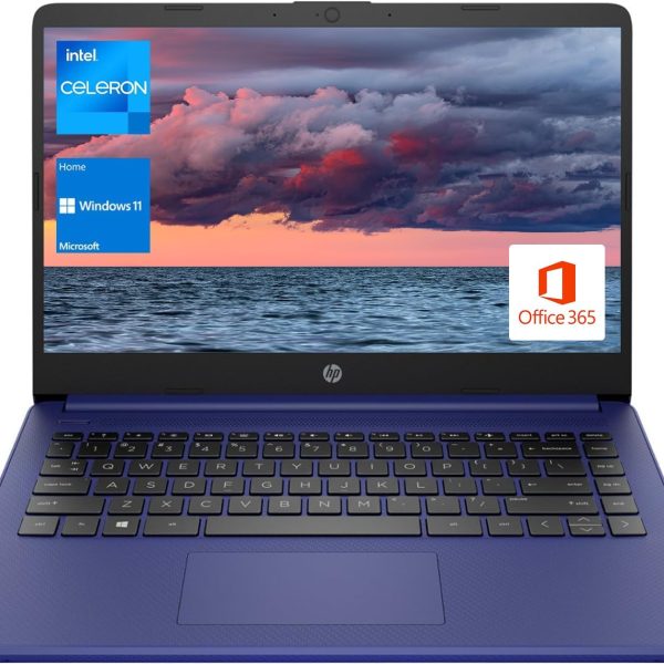 HP لابتوب محمول للطلاب والاعمال بشاشة HD 14 انش ومعالج انتل رباعي النواة N4120 وذاكرة RAM DDR4 16GB وبطاقة الذاكرة اي ام ام سي 64GB واوفيس 365 لمدة عام وكاميرا ويب وقارئ بطاقات SD وHDMI وواي فاي