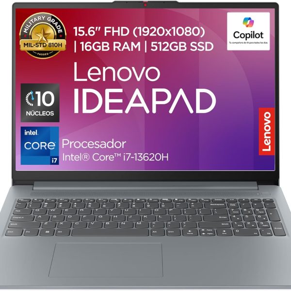 لينوفو لابتوب ايديا باد سليم 3 15IRH8 | شاشة 15.6 انش FHD انتل كور i7-13620H 16GB RAM 512GB SSD | كاميرا FHD 1080p | ويندوز 11/رمادي اركتيك (UPGRADE)