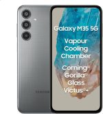 سامسونج جوال جالكسي M35 5G (رمادي ثاندر، ذاكرة RAM 6GB، تخزين 128GB) | زجاج غوريلا كورنينج فيكتوس+| درجة انتوتو 595K + | غرفة تبريد بخار | بطارية 6000mAh | شاشة سوبر اموليد 120Hz | بدون شاحن