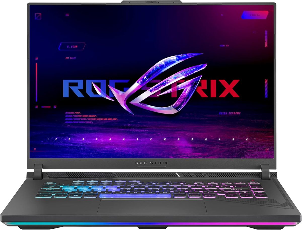 اسس لابتوب روج ستريكس G16 للالعاب بشاشة FHD IPS 16 انش 165Hz ومعالج انتل كور i7-13650HX، ذاكرة RAM DDR5 16GB، SSD 1TB، انفيديا جيفورس RTX 4060، واي فاي 6E، كيبورد انجليزي، ويندوز 11 هوم