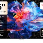 TCL تلفزيون ذكي P6K LED 4K UHD HDR مقاس 55 بوصة | تلفزيون جوجل، 60 هرتز، HDR 10، معالج AiPQ، صوت دولبي، ام اي ام سي، HDMI 2.1، بلوتوث 5.2، واي فاي 5، تصميم بدون حواف (55P6K - موديل 2025)