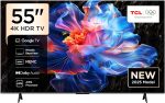 TCL تلفزيون ذكي P6K LED 4K UHD HDR مقاس 55 بوصة | تلفزيون جوجل، 60 هرتز، HDR 10، معالج AiPQ، صوت دولبي، ام اي ام سي، HDMI 2.1، بلوتوث 5.2، واي فاي 5، تصميم بدون حواف (55P6K - موديل 2025)