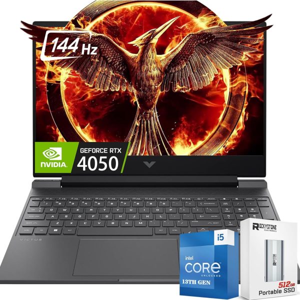 HP شاشة 15.6 انش FHD 144Hz RTX 4050 6GB، انتل كور i5-13420H جيل 13 (افضل من انتل i7-1260P)، كيبورد باضاءة خلفية، واي فاي 6، بلوتوث 5.3، 512GB PSD، ويندوز 11 هوم (32GB |1TB SSD-مطور) خارجي مجاني.512GB