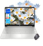 HP لابتوب بشاشة لمس FHD مقاس 15.6 انش ومعالج انتل i7-1255U (بيتس i9-8950HK) وذاكرة RAM 32GB وSSD 2TB وبطاقة رسومات انتل ايرس Xe وويندوز 11 وشحن سريع لون فضي مع شاحن