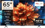TCL تلفزيون ذكي 65 بوصة 4K QD-Mini LED ملون كوانتوم كريستال HDR 10+ للالعاب جوجل، معدل تحديث اصلي 144Hz، اونكيو 2.1 هاي فاي، دولبي اتموس، وضع الذكاء الاصطناعي، جيم ماستر-65Q6C (موديل 2025)