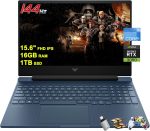 HP لابتوب العاب فيكتوس 15 15.6 انش FHD IPS مضاد للتوهج 144Hz انتل ثماني النواة i5-12450H (افضل من i7-11800H) 16GB RAM 1TB SSD جيفورس RTX 3050 اضاءة خلفية بي اند او شحن سريع ويندوز 11 ازرق مع ملحق اي