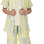 لي كريستال, طقم قميص للبنات مع بنطلون داخلي واسع، 8-9 سنوات، اخضر S24MCGGB2