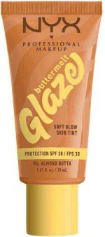 NYX Professional Makeup Buttermelt Glaze Soft Glow Skin Tint + SPF/FPS 30, Foundation, 12h Wear, Almond Butta