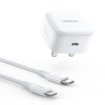 يوجرين مجموعة شاحن iPhone وكابل PD 20W شاحن سلك ايفون 14 برو قابس الشحن الحائط السريع مع سلك يو اس بي سي إلى Lightning متوافق مع iPhone 14 Pro / 14 Pro Max / 14 Plus / 14/13/12/11 / Xs ، iPad Pro