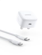 يوجرين مجموعة شاحن iPhone وكابل PD 20W شاحن سلك ايفون 14 برو قابس الشحن الحائط السريع مع سلك يو اس بي سي إلى Lightning متوافق مع iPhone 14 Pro / 14 Pro Max / 14 Plus / 14/13/12/11 / Xs ، iPad Pro
